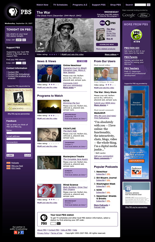 Experiments - PBS: PBS.org Redesign
