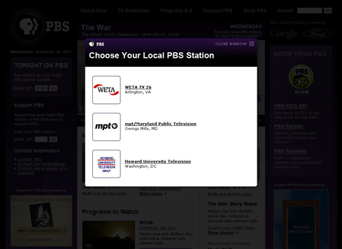 Experiments - PBS: PBS.org Redesign