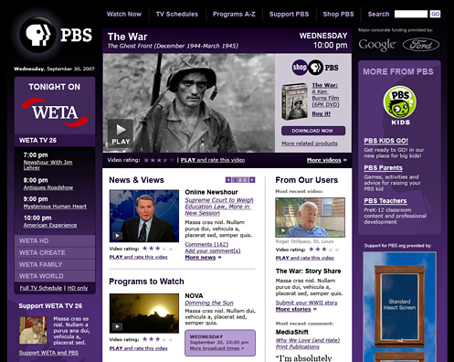 Experiments - PBS: PBS.org Redesign