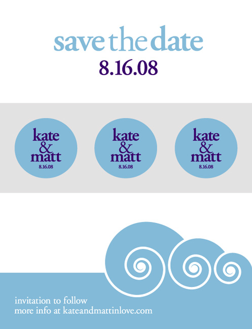 Print Design - Kate & Matt: Save the Date Card