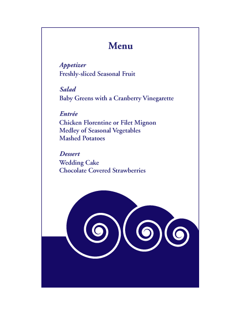 Print Design - Kate & Matt: Wedding Menu