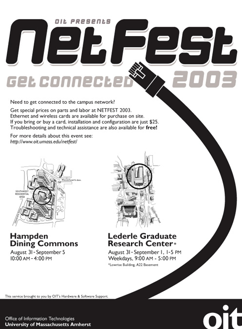 Print Design - UMass Amherst: OIT NetFest Poster