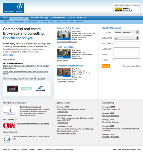 Web Design - Boston Realty Advisors