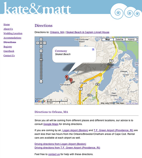 Web Design -Kate & Matt Wedding