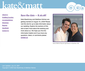 Web Design - Kate & Matt Wedding