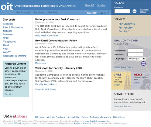 Web Design - UMass Amherst: Office of Information Technology