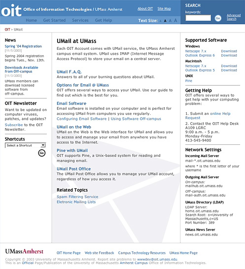 Web Design - UMass Amherst: Office of Information Technology