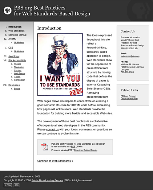 Web Design - PBS: Best Practices for Web Standards-Based Design