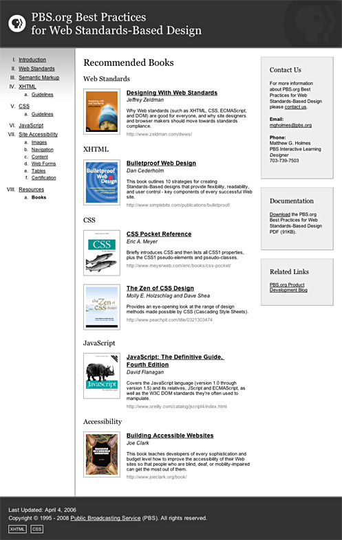 Web Design - PBS: Best Practices for Web Standards-Based Design
