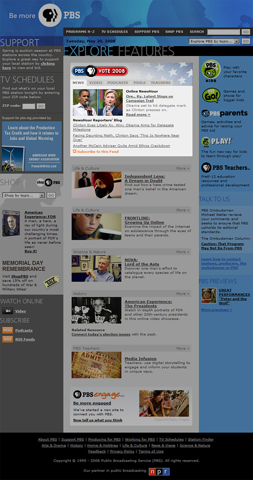 Web Design - PBS: PBS.org