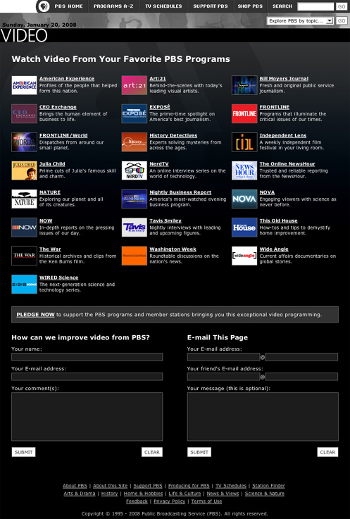 Web Design - PBS: PBS.org