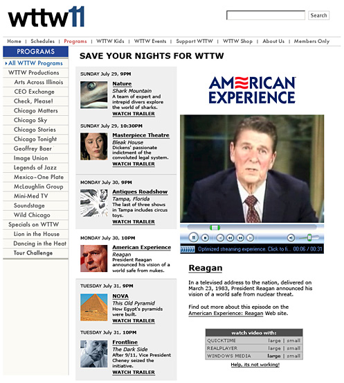 Web Design - PBS: Save Your Nights